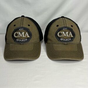 Set of 2 CMA (Country Music Association) Awards Baseball Hats- Tan & Black